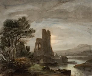 Nachtlandschap met Vernietigd Klooster